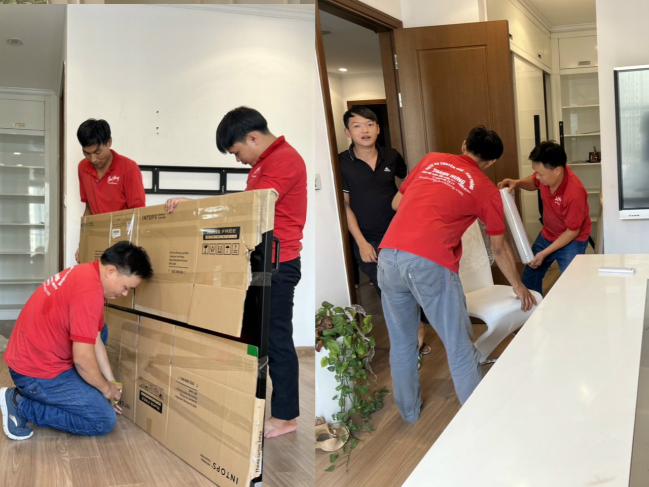 Nhân viên Thành Hưng đóng gói thiết bị spa chuyên nghiệp